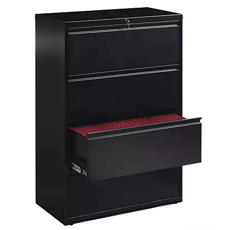 workpro 36 w 3 drawer steel lateral file cabinet black|workpro 36w extension drawer.